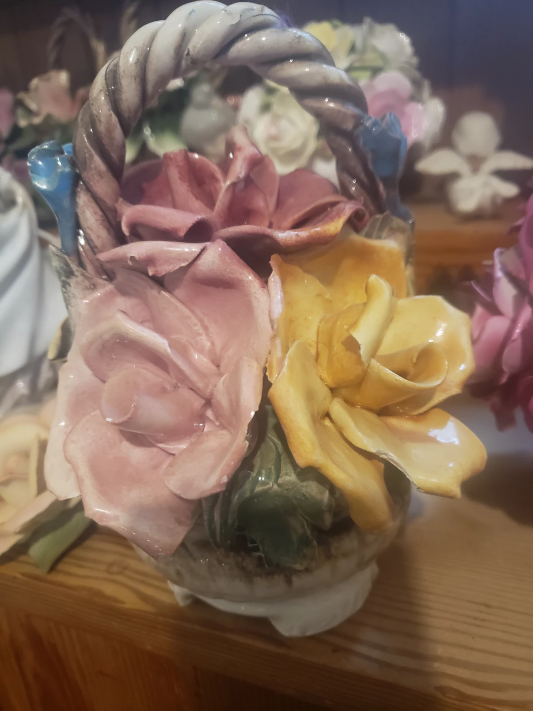 Capodimonte Ceramic Flower Basket