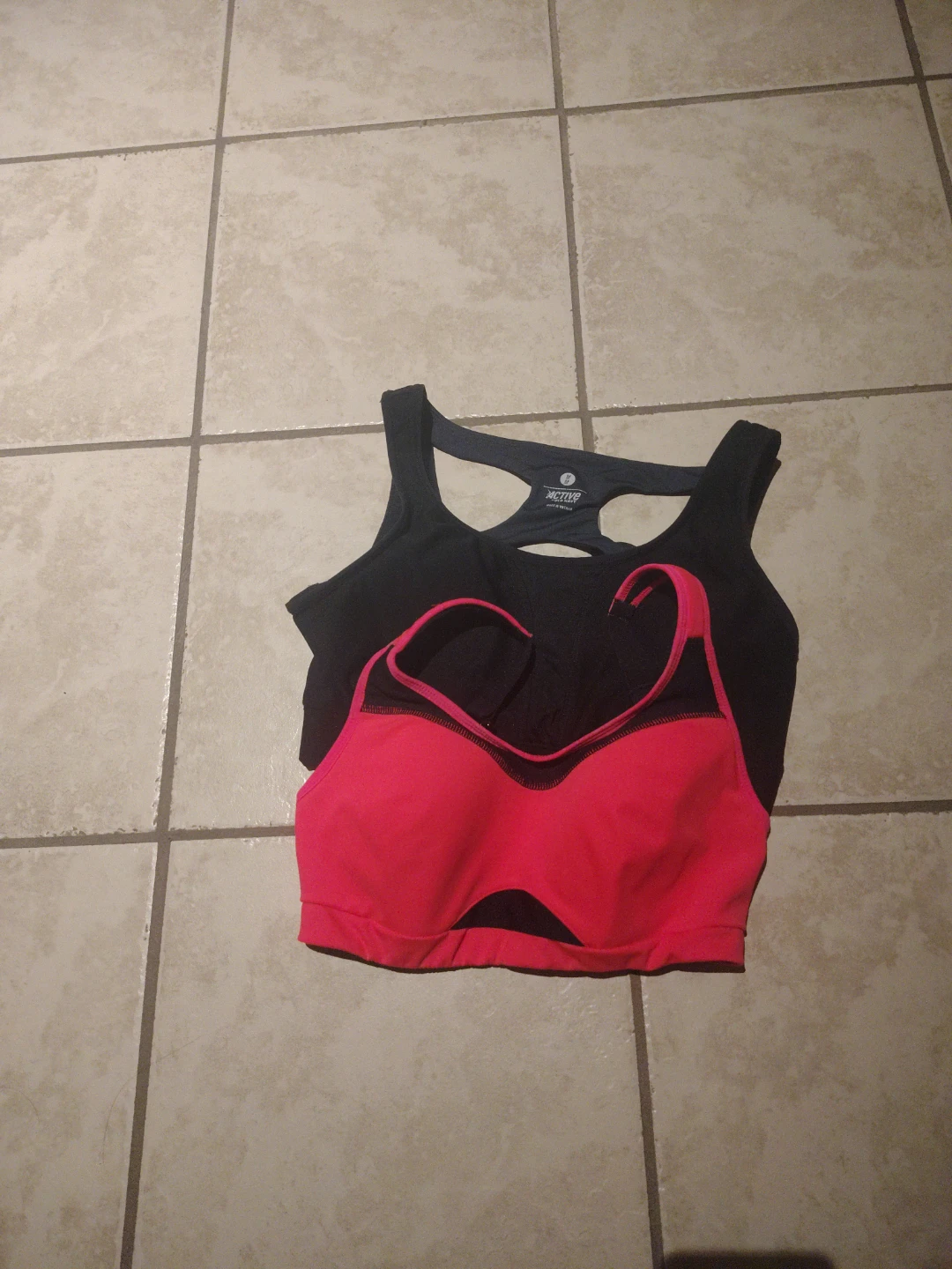Active & Co Sports Bras (2 Pack) - Pink and Black