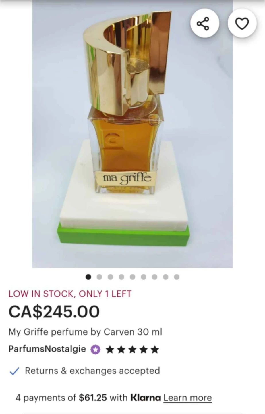 *Rare Vintage Carven Ma Griffe Perfume Paris 50 ml - photo 4