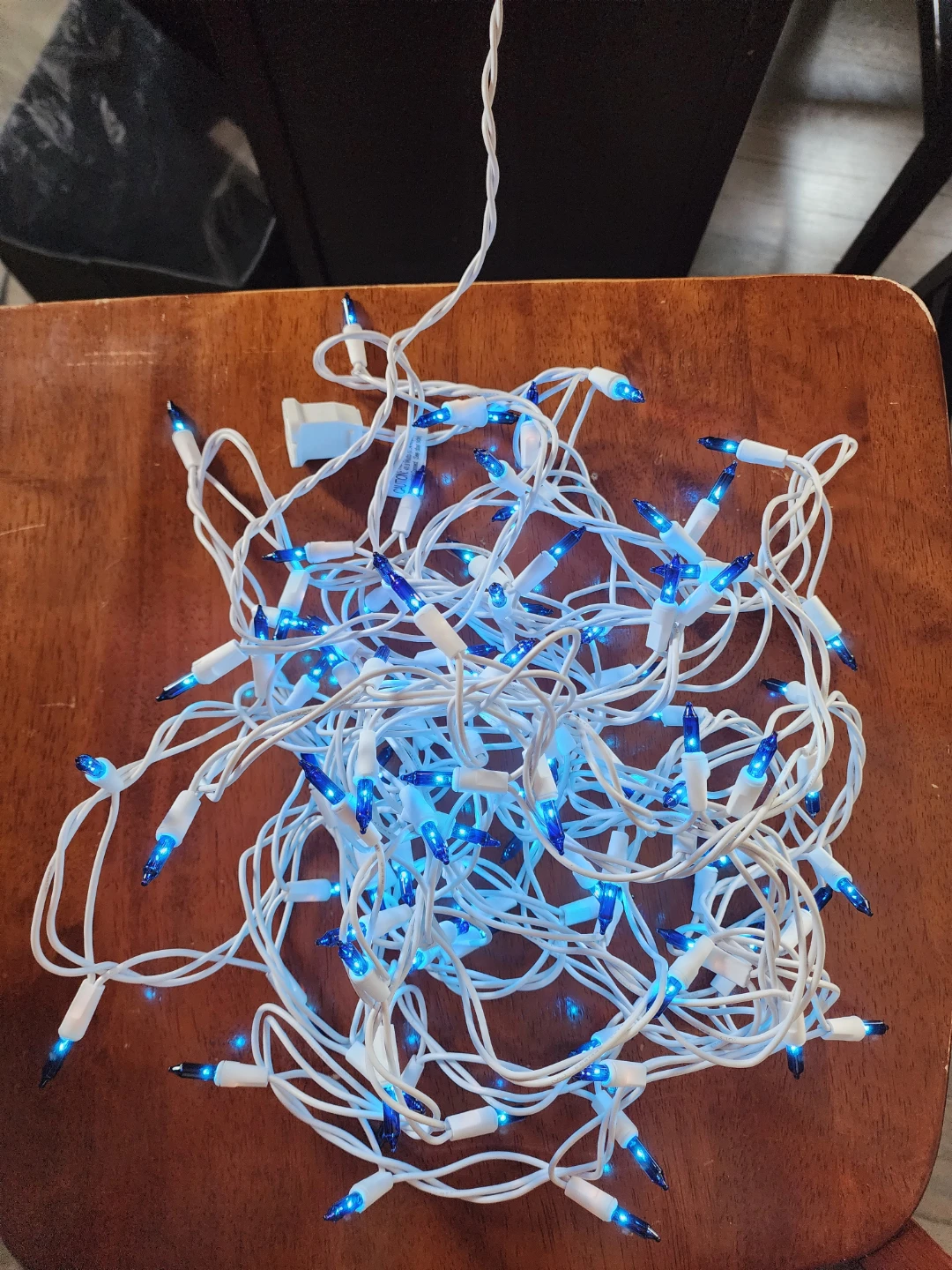 22ft - White Wire Blue Mini String Lights