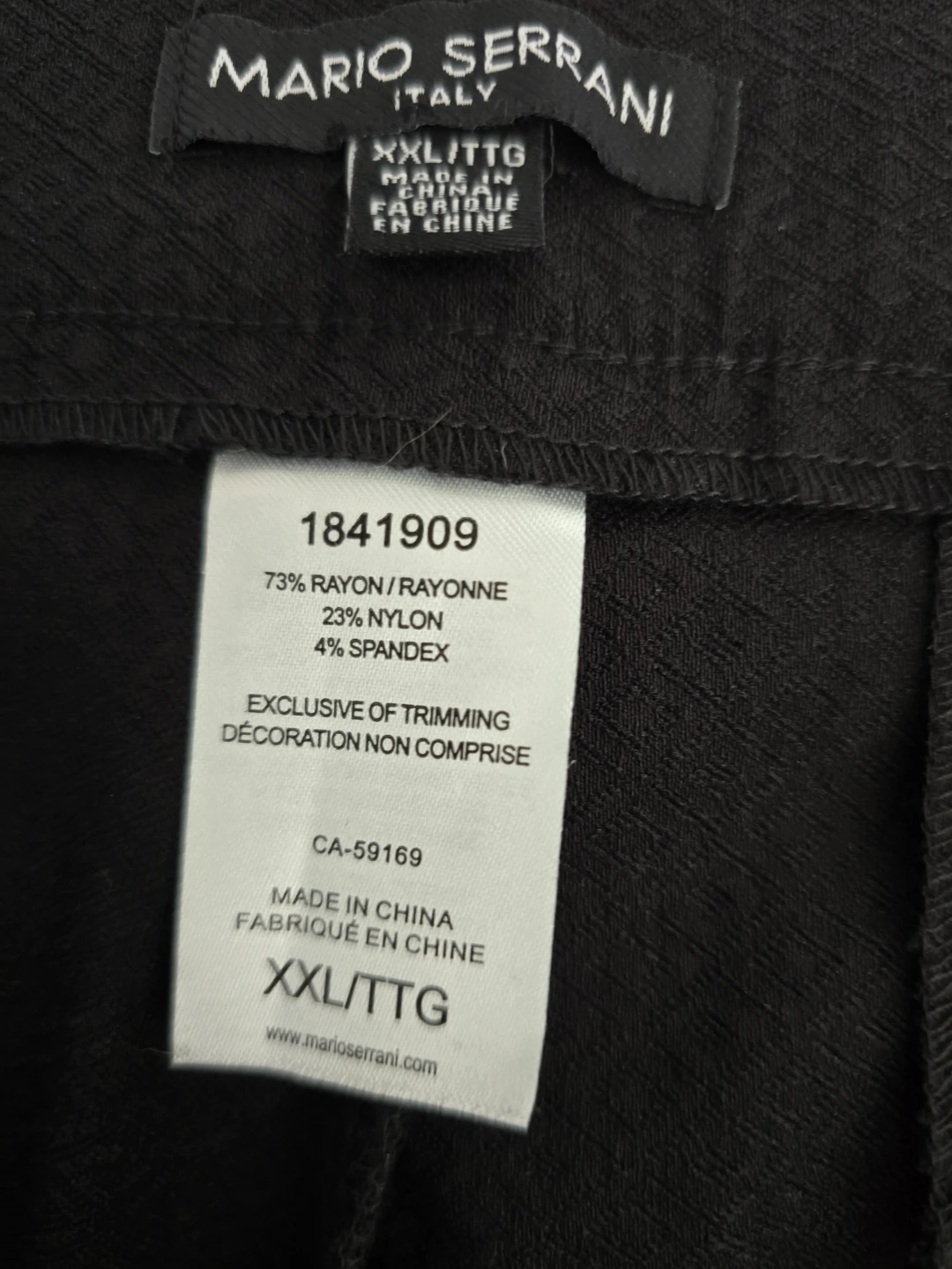 Mario Serrani Black Pants XXL/TTG-new - photo 3
