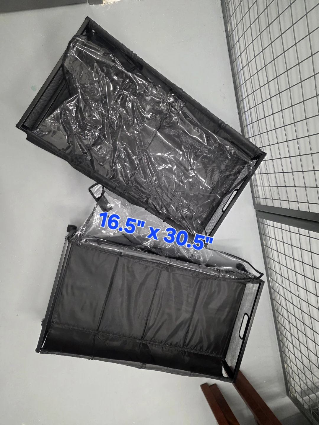 2 x Black Rolling Storage Carts with Clear Covers - photo 3