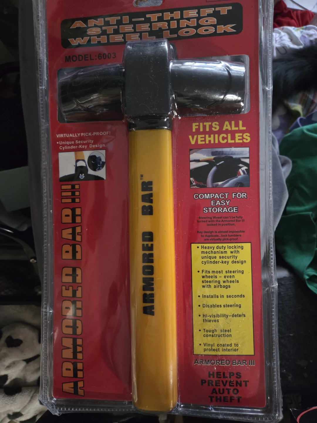 Armored Bar III Anti-Theft Steering Wheel Lock