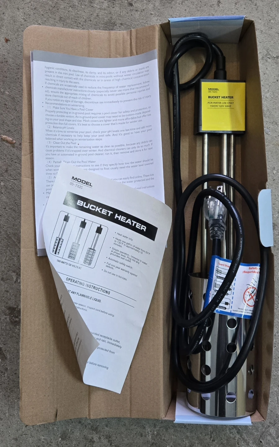 Bucket Water Heater - 1500 Watts, 120 Volts - photo 3