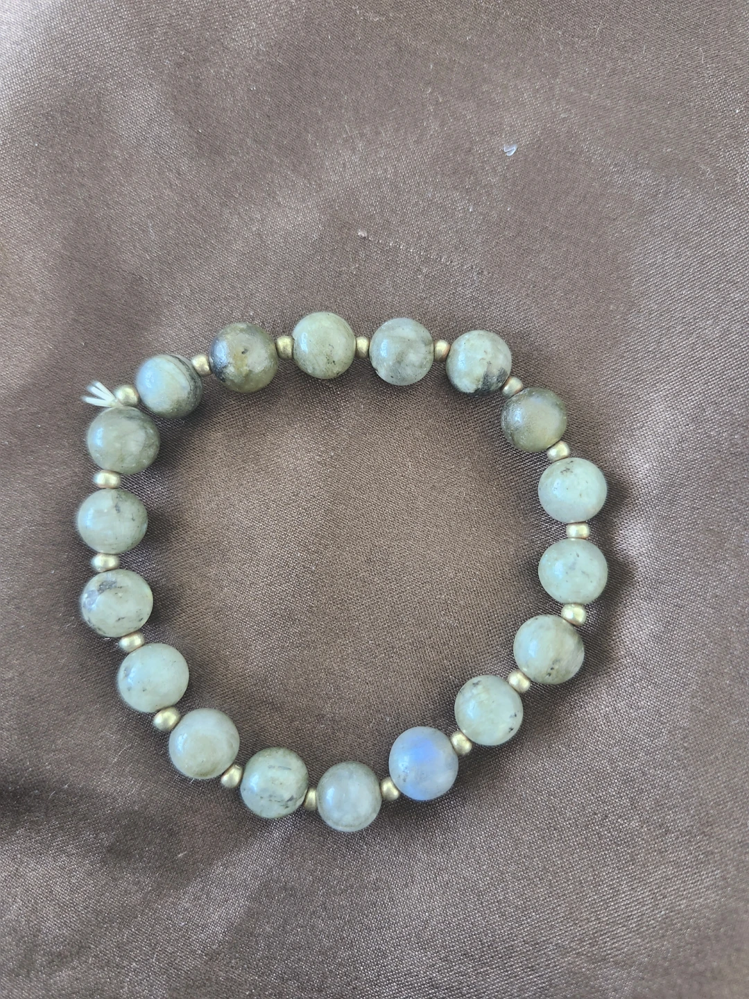 Beaded Bracelet with Labradorite and Silver Accents