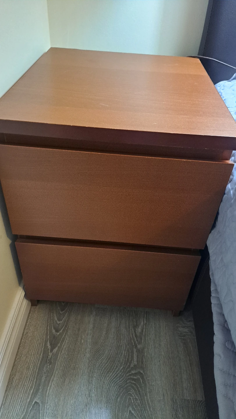 Ikea 2-Drawer Nightstand Brown