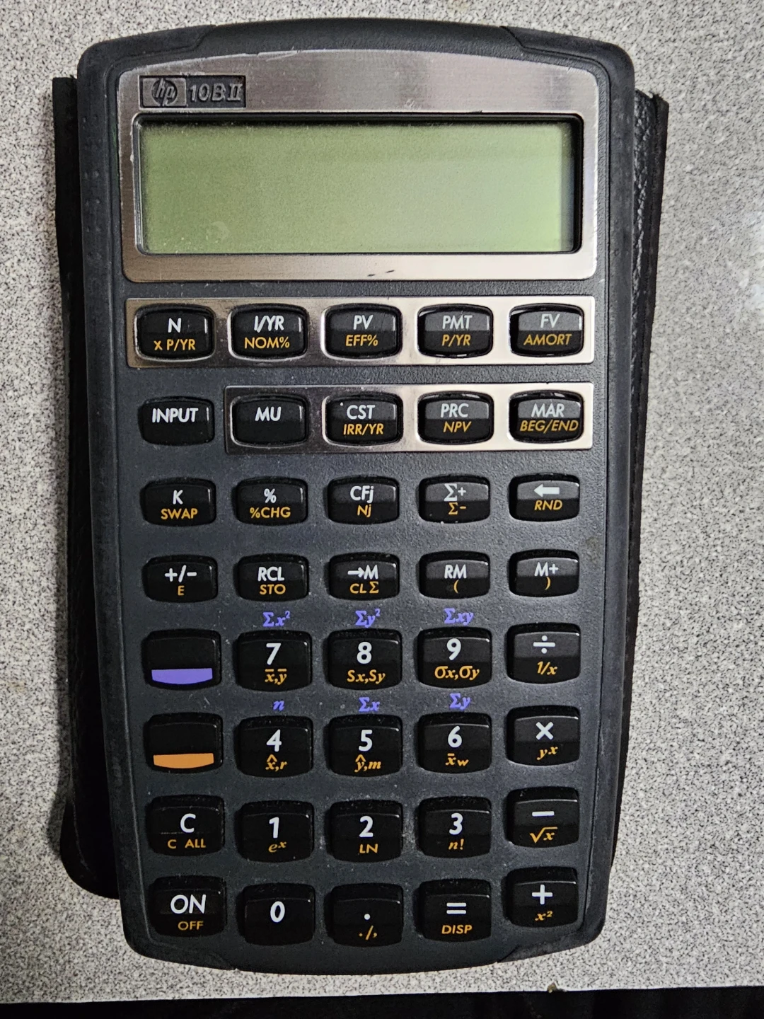 HP 10bII Calculator with Black Leather Case