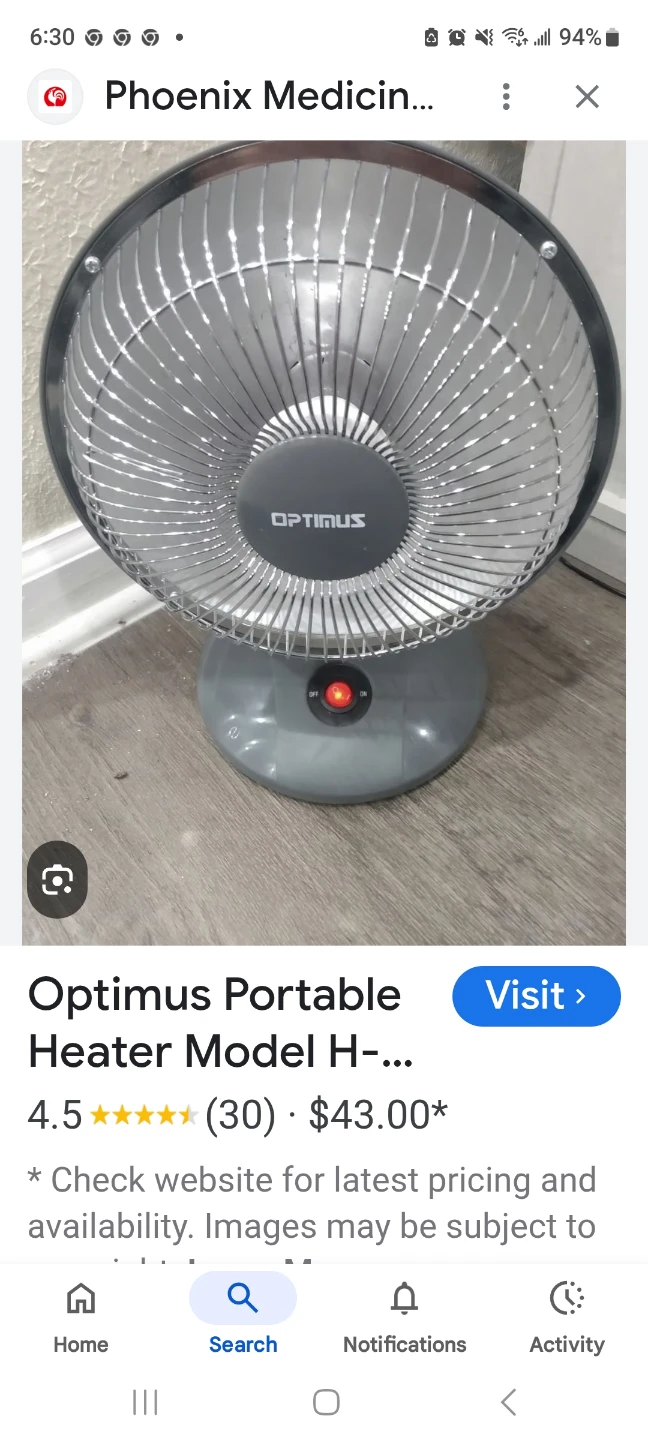 Fusion Canada Portable Heater Model H-4110 - photo 2