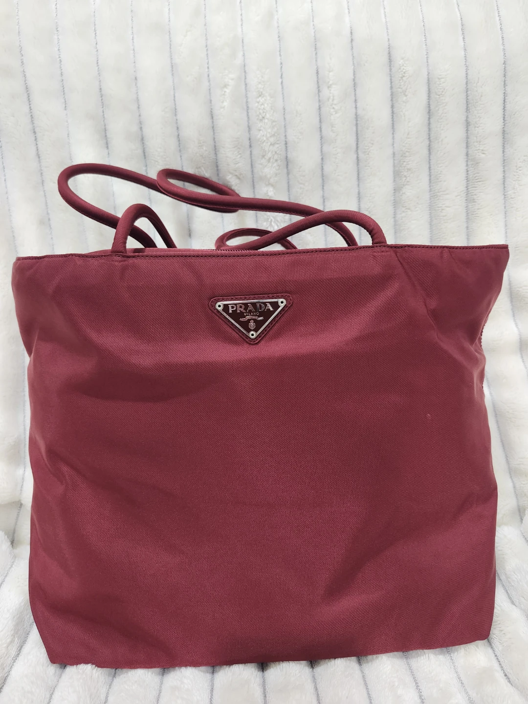 Prada Red Nylon Tote Bag