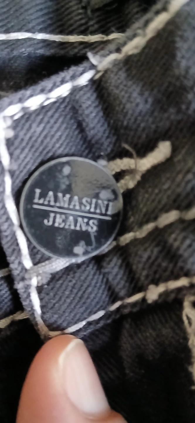 Lamasini Jeans Black with White Stitching - photo 2