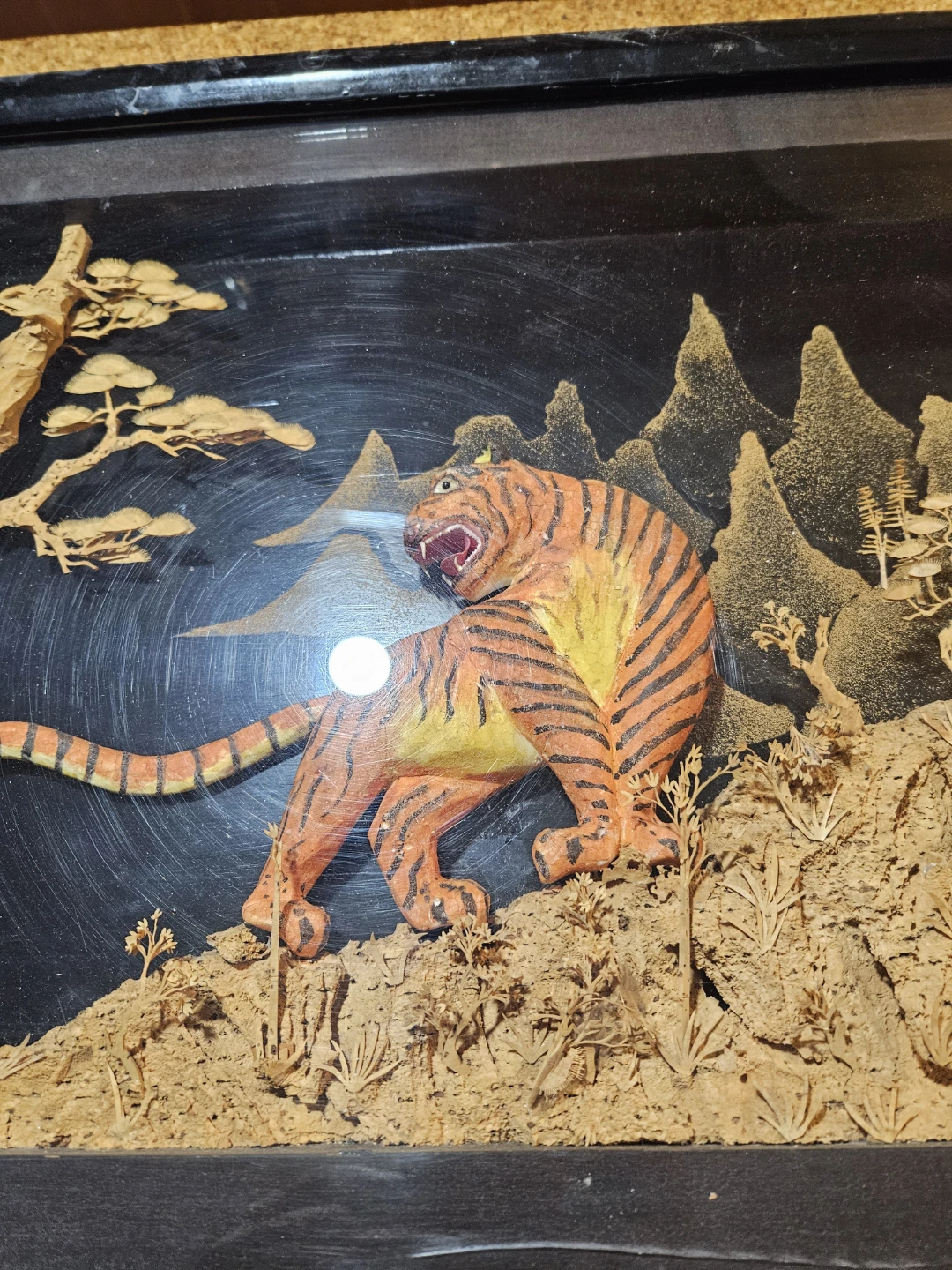 Framed 3D Tiger Relief Wall Art - photo 5
