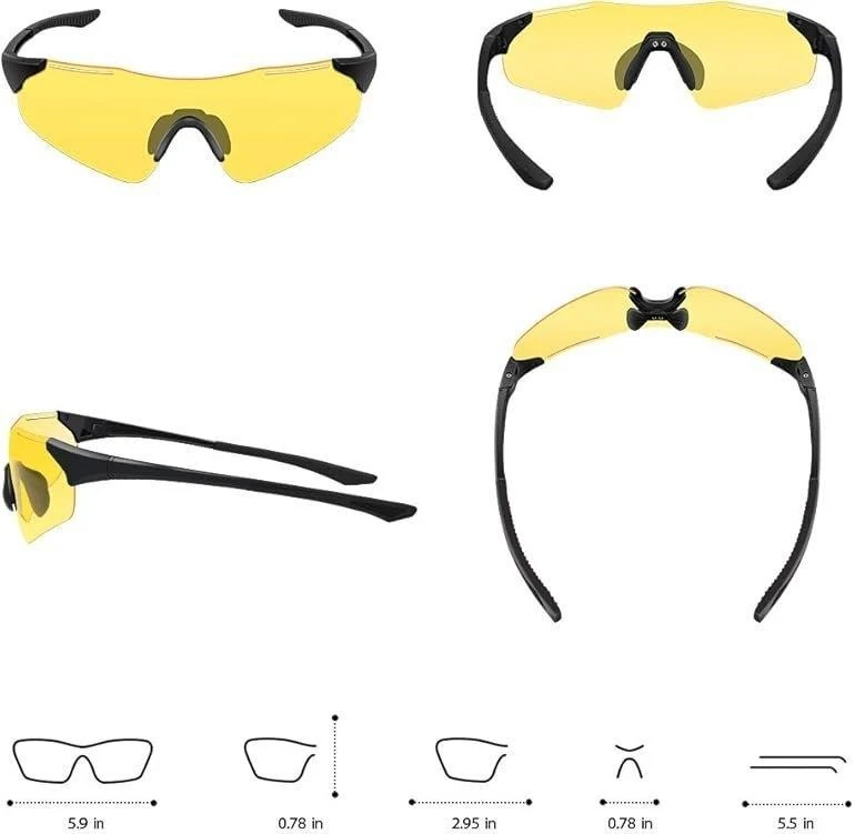 Yellow Sport Sunglasses with TAC & TR90 Material - photo 2