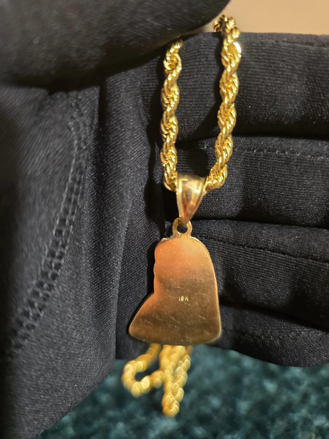 18K Gold plated Pendant Necklace with Religious Imagery - photo 3