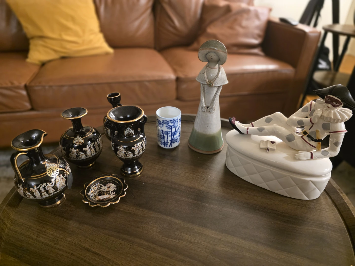 Decorative Figurine and Vase Set