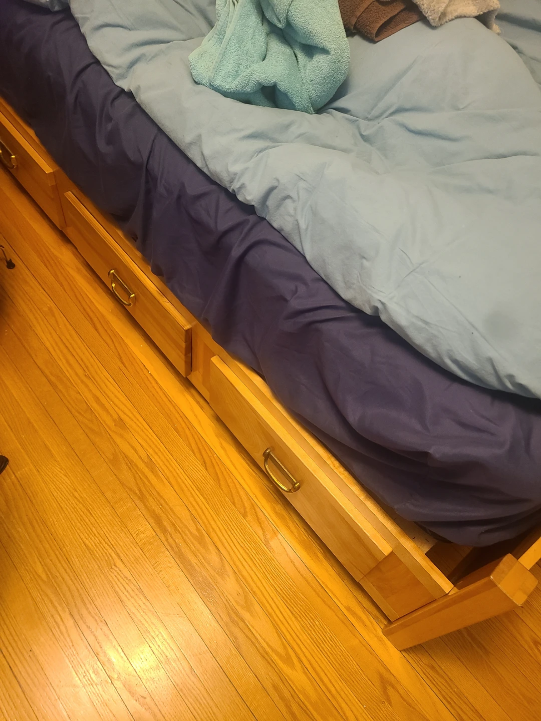 Wooden Bed Frame with Built-in Drawers - photo 4