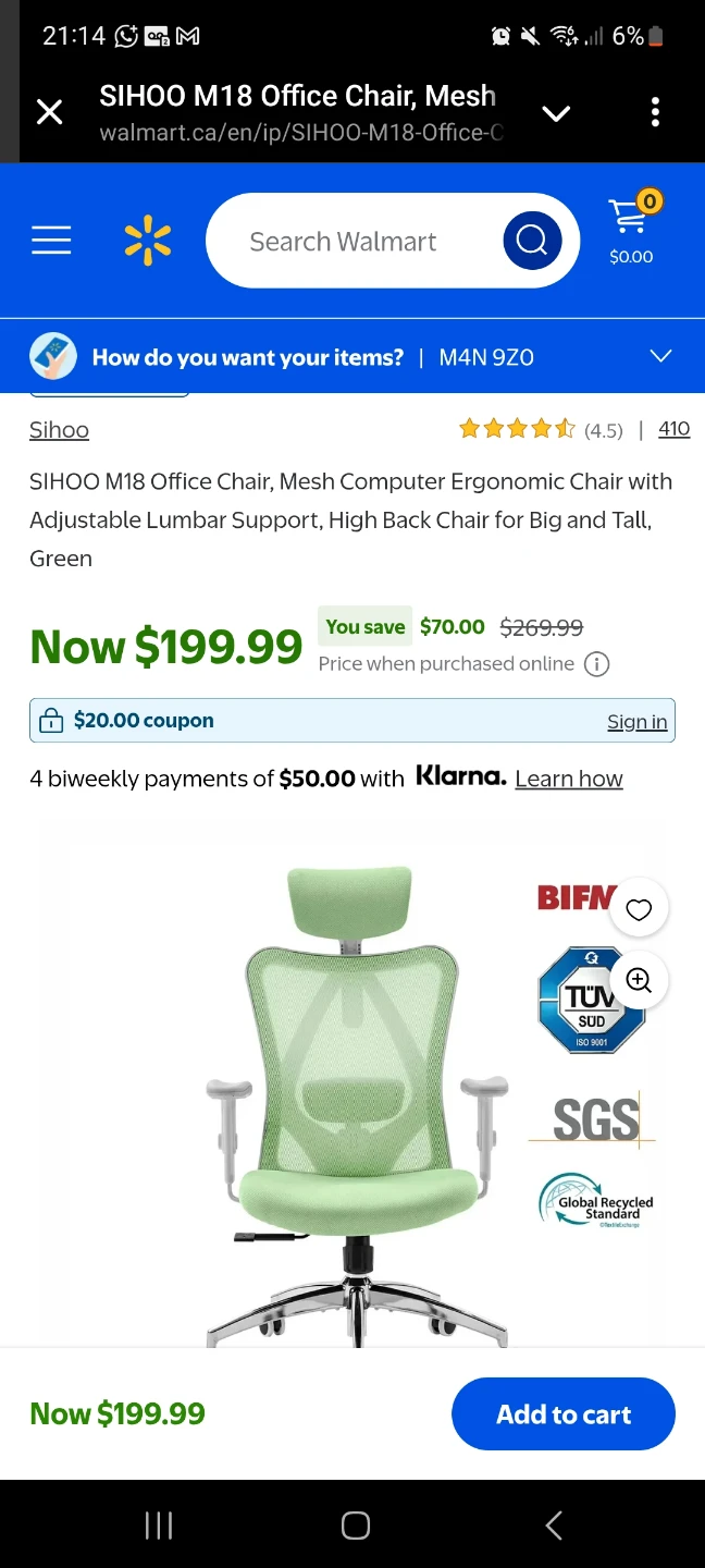 SIHOO M18 Ergonomic Office Chair (Green) - photo 5