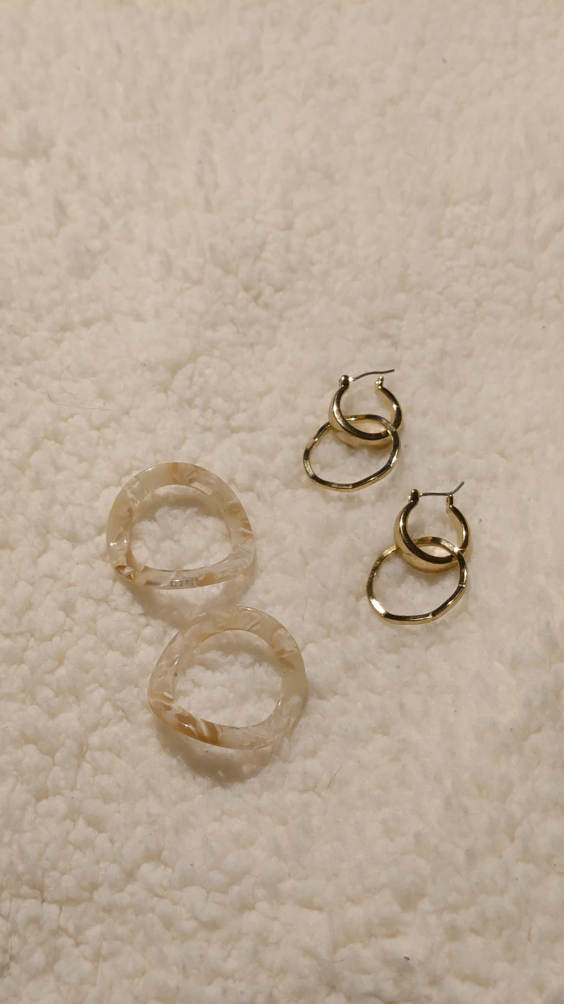 ​[Global Work] 3-Way Nuance Earrings - Elegant Tortoise Shell - photo 5