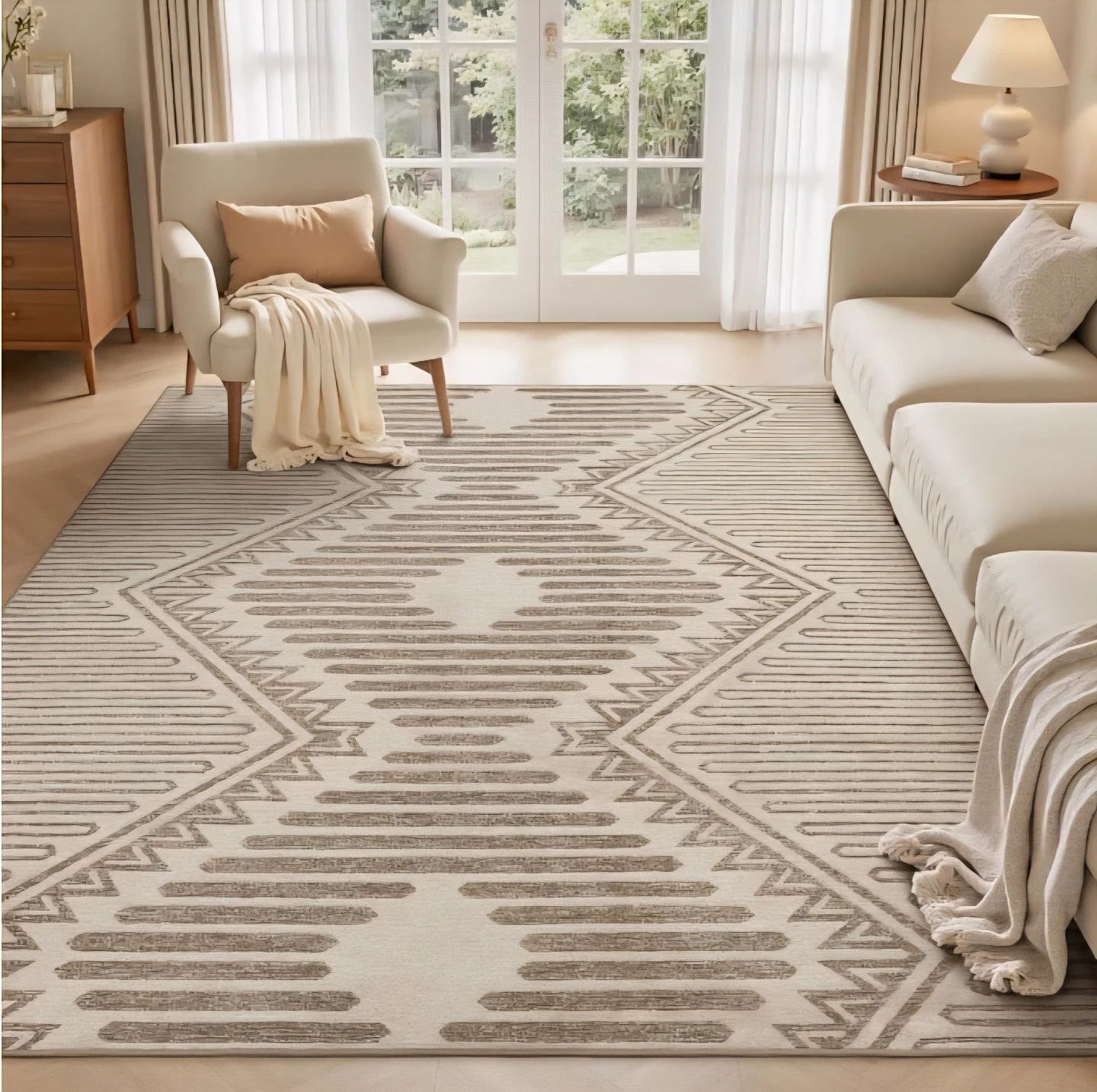 8ft X 10ft Textured Boho Area rug (Brand new)