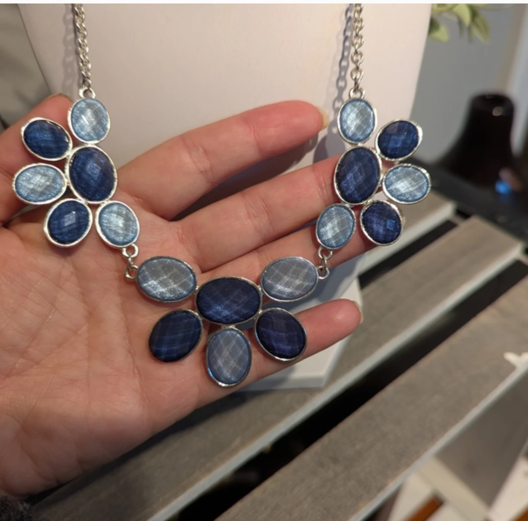 Blue Stone Necklace and Earring Set - photo 2