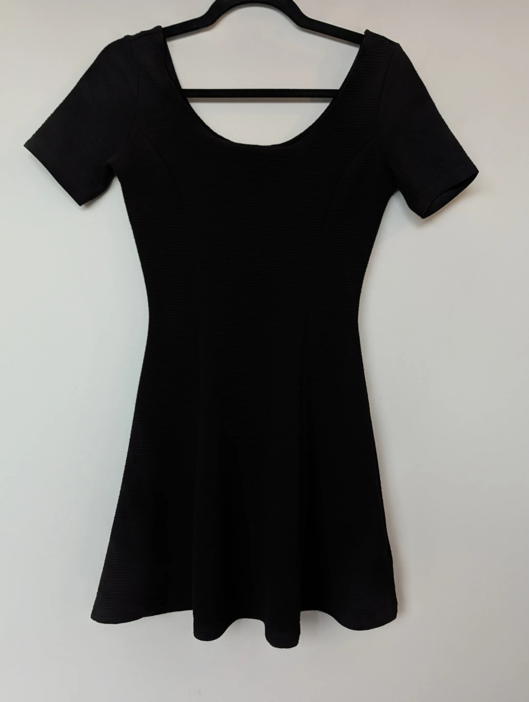 H&M Black Textured Mini Dress - Size 4 - photo 2