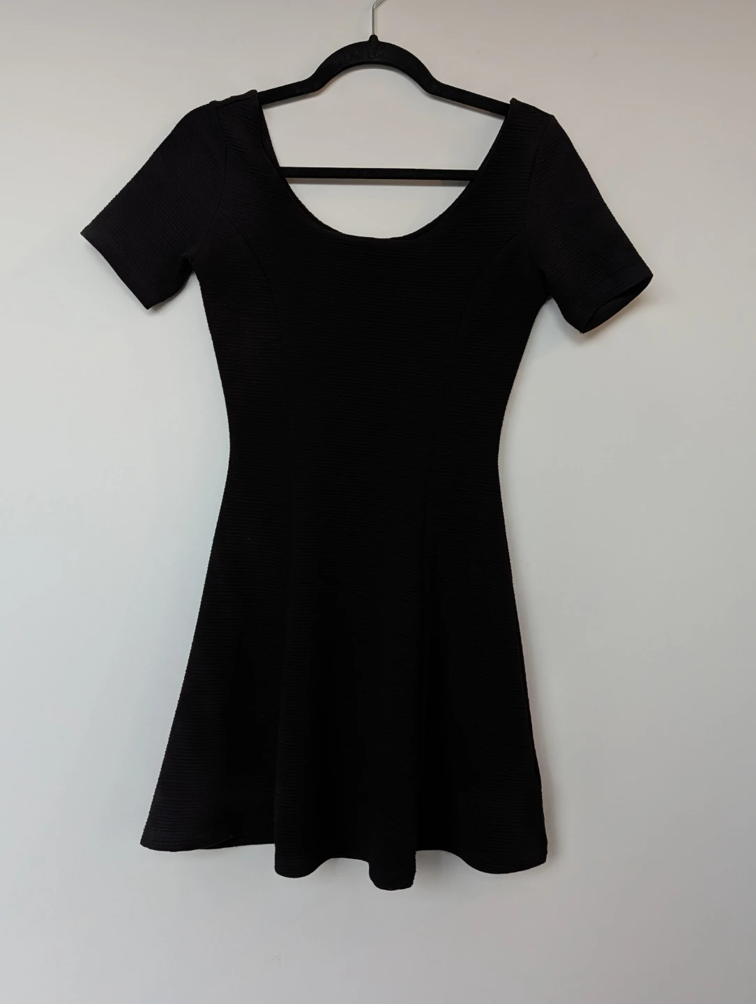 H&M Black Textured Mini Dress - Size 4 - photo 3