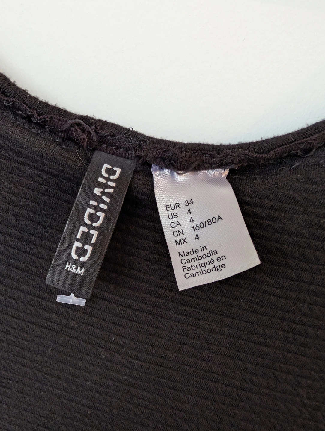 H&M Black Textured Mini Dress - Size 4 - photo 4