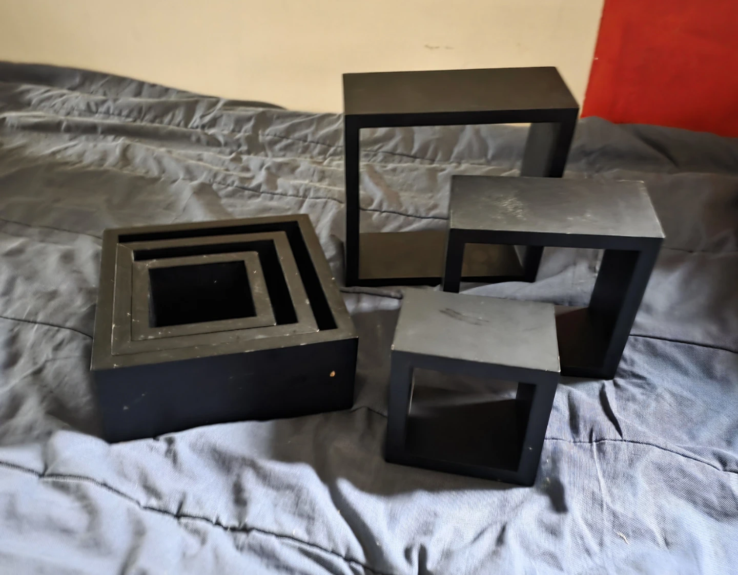 Black Display Cubes (2 Sets of 3)