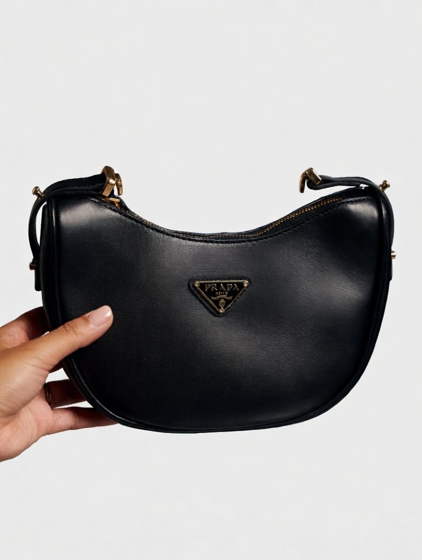 Prada Black Leather Crescent Shoulder Bag - photo 2