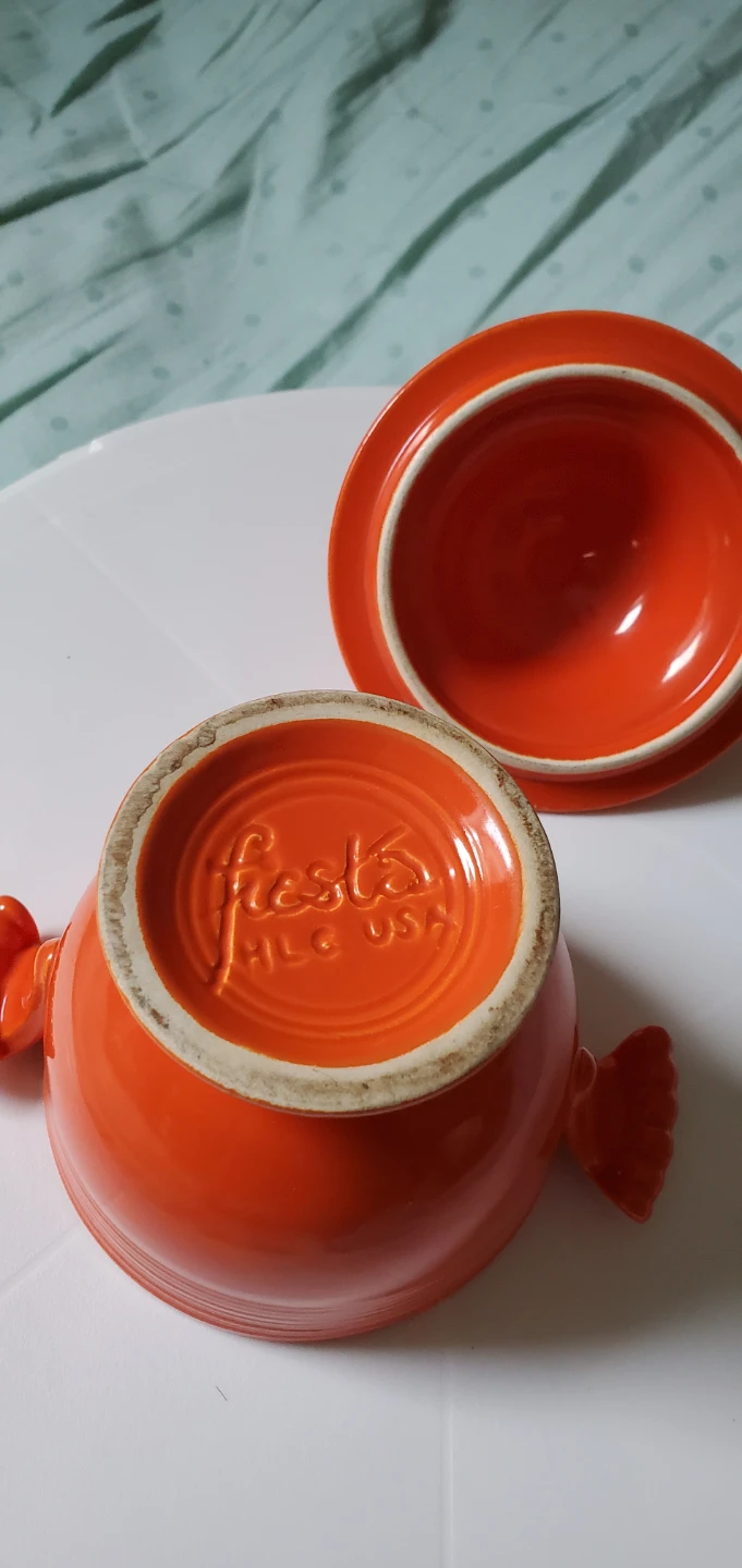 Fiestaware "radio active red" Sugar Bowl with Lid - photo 3