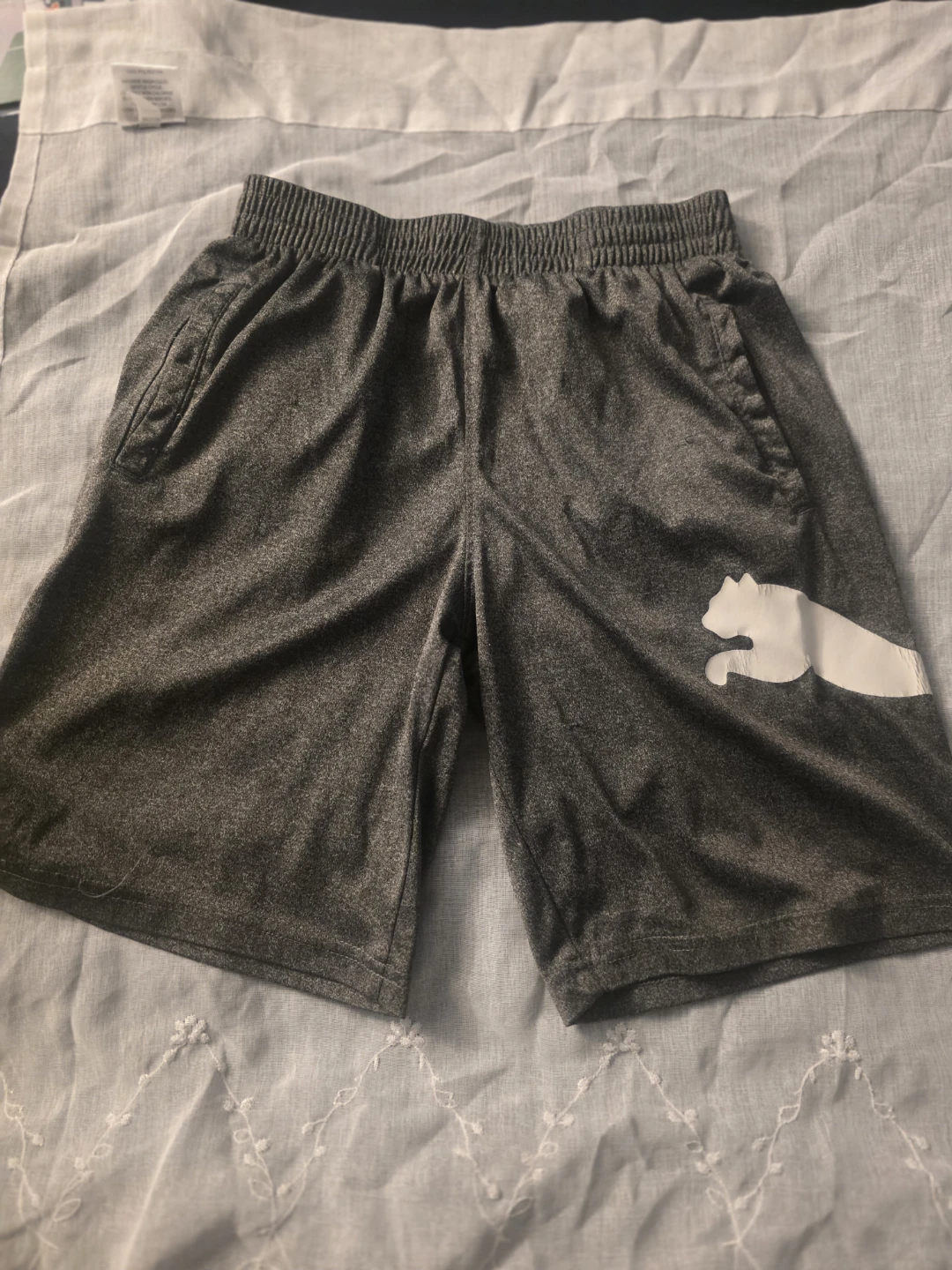 Puma Boys' Athletic Shorts Size L (14-16) Grey