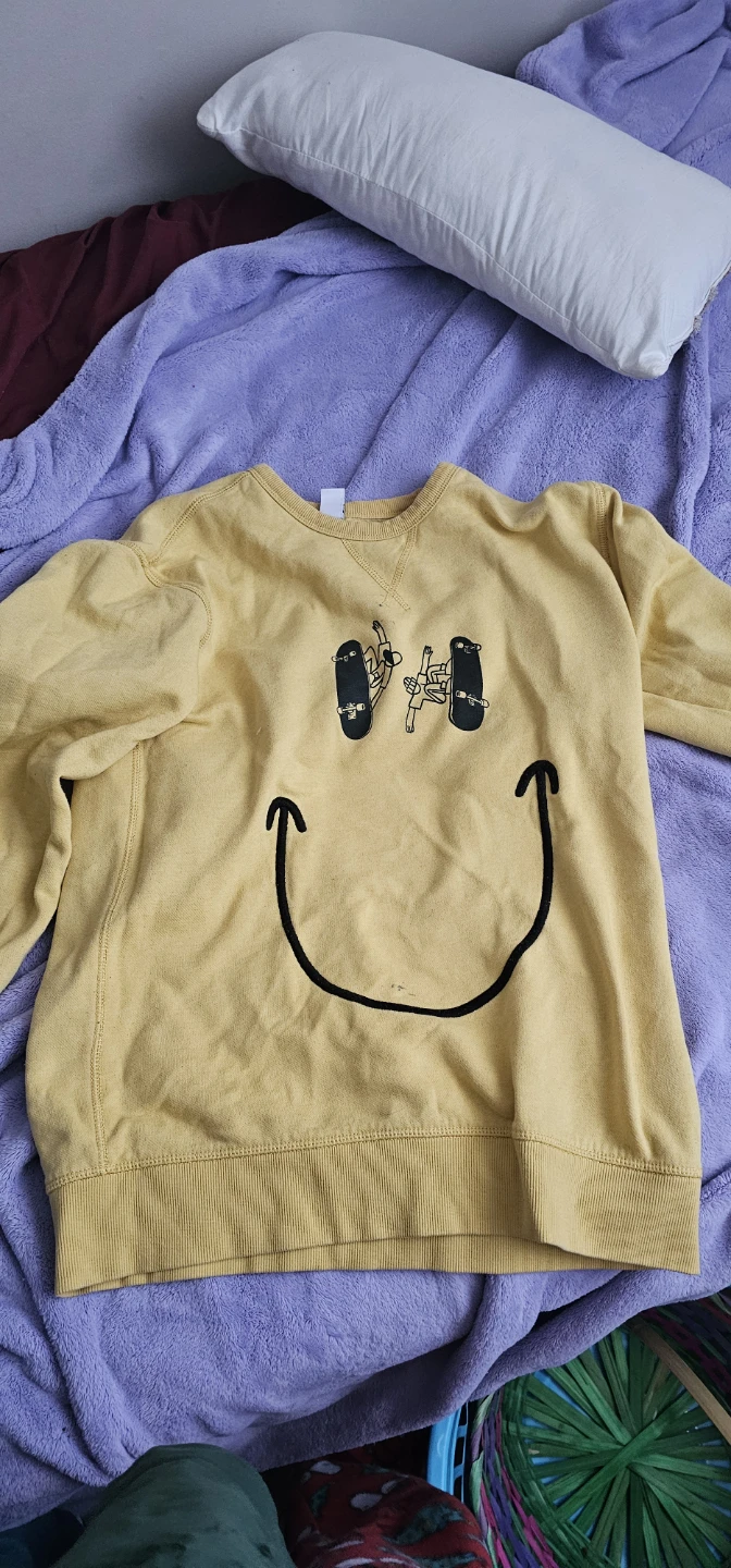 Old Navy Yellow Smiley Face Sweatshirt XL