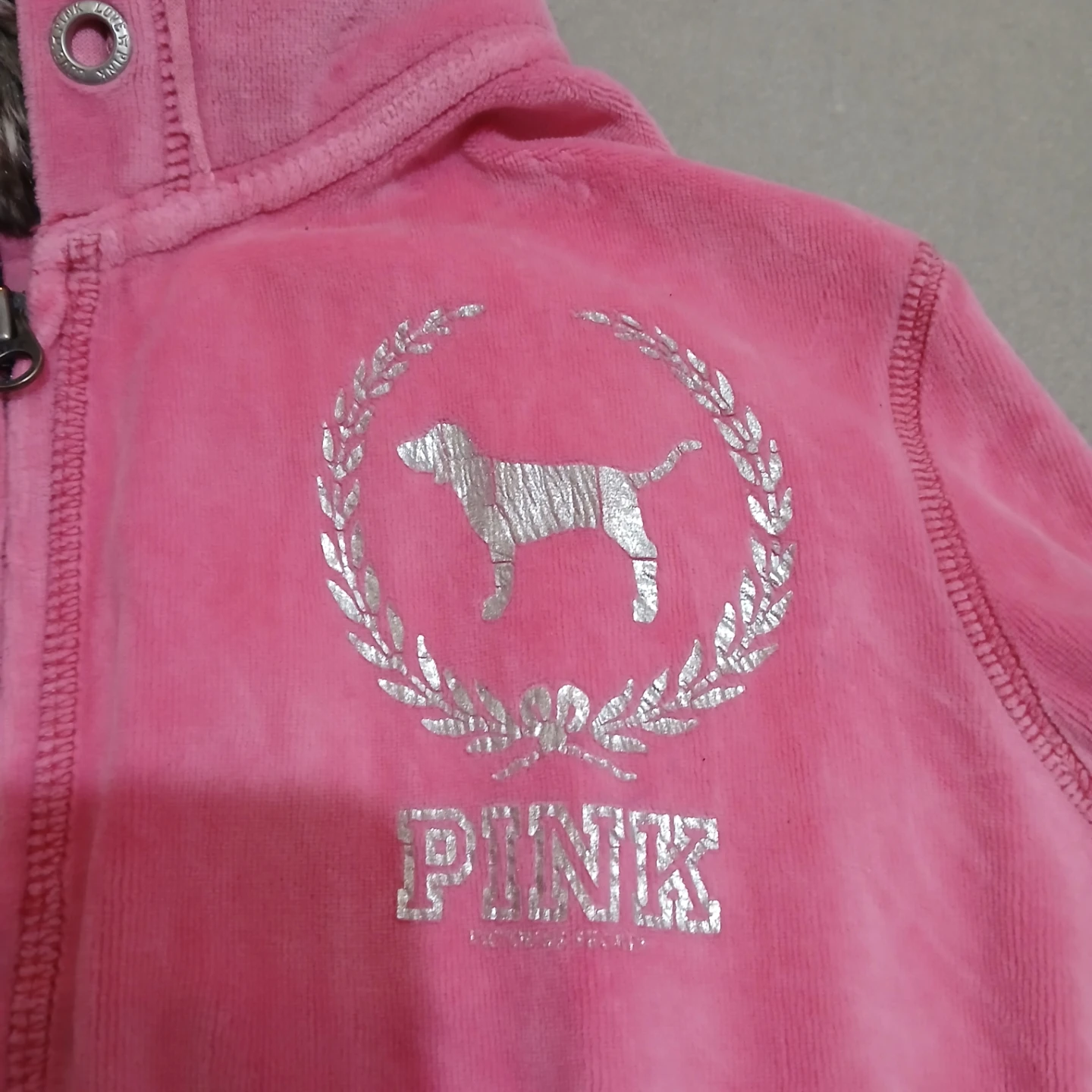 Vintage Victoria's Secret PINK Velour Hoodie Jacket - photo 4