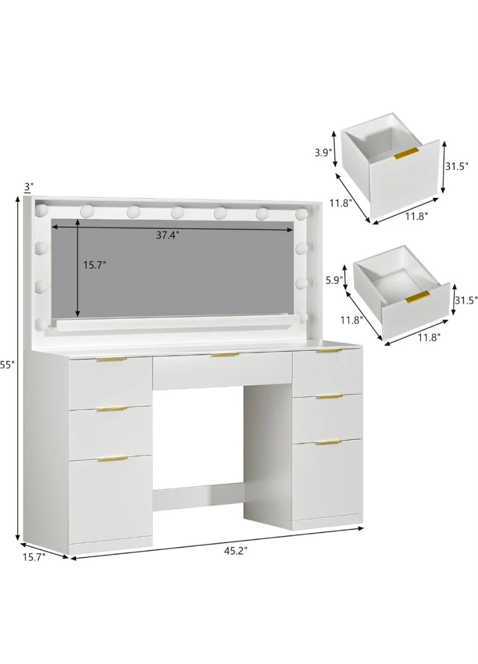 ✨️White Vanity Desk w/Built-in Charging Station✨️ - photo 4