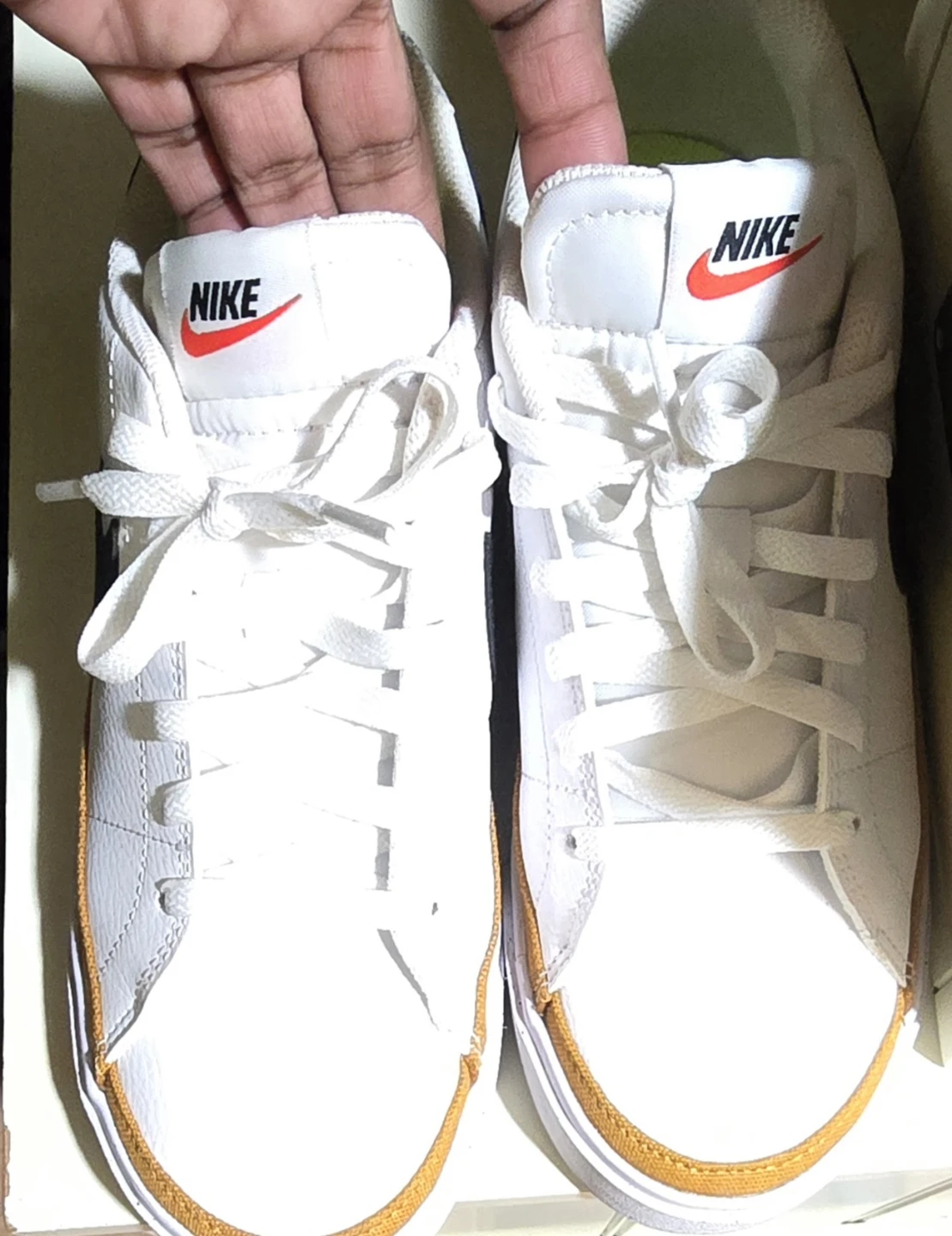 Nike White & Black Low Top Sneakers