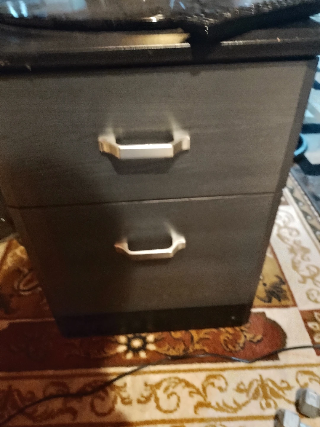 Dark Grey Two-Drawer Night table with matching Bed Headboard - photo 2