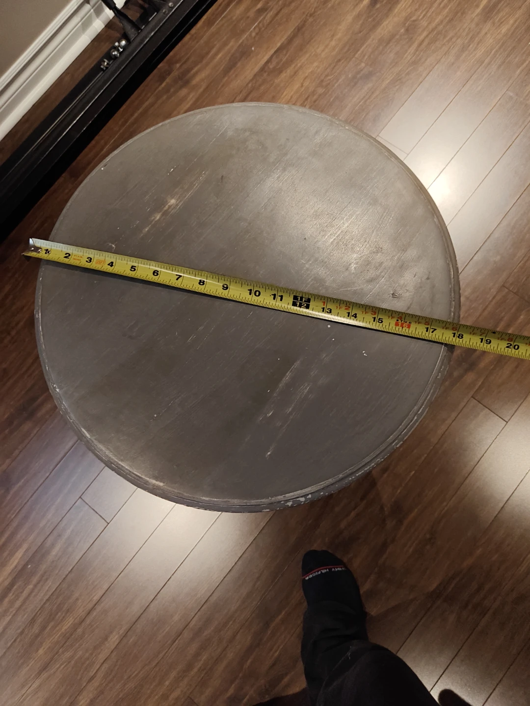 Grey 3-Tier Round Side Table with Cane Shelves - photo 2
