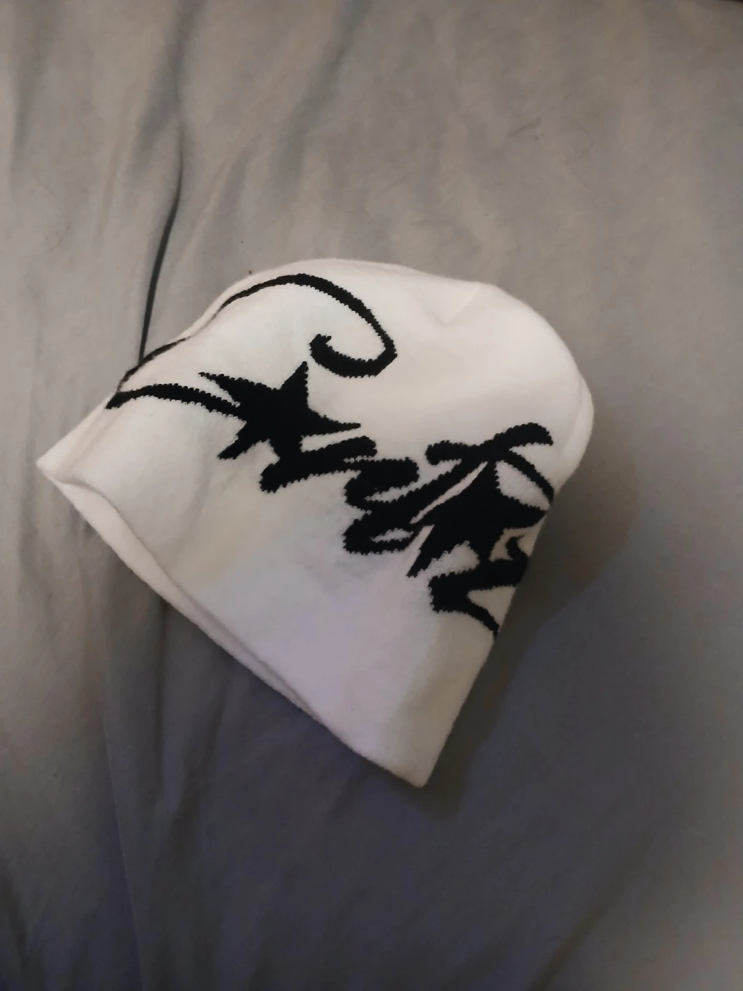 White Beanie with Black Graphic - photo 3