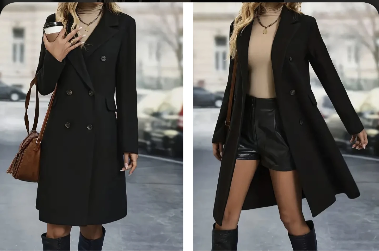 Black Double-Breasted Coat