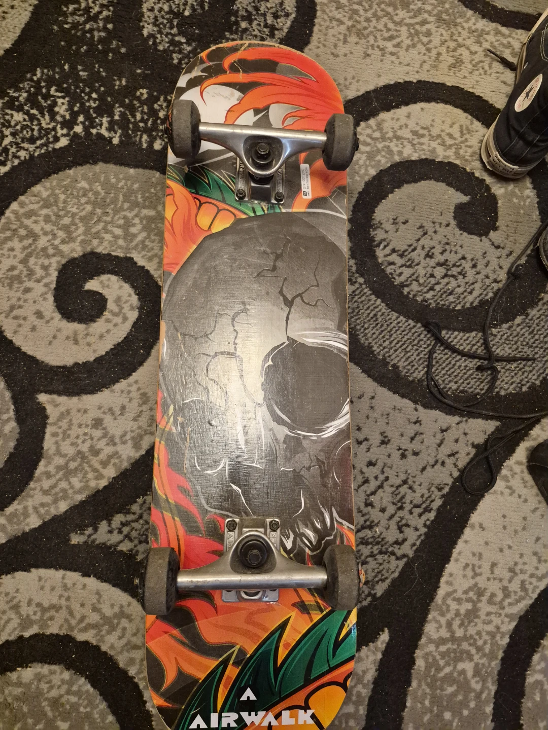 Airwalk Skateboard with Skull Graphic