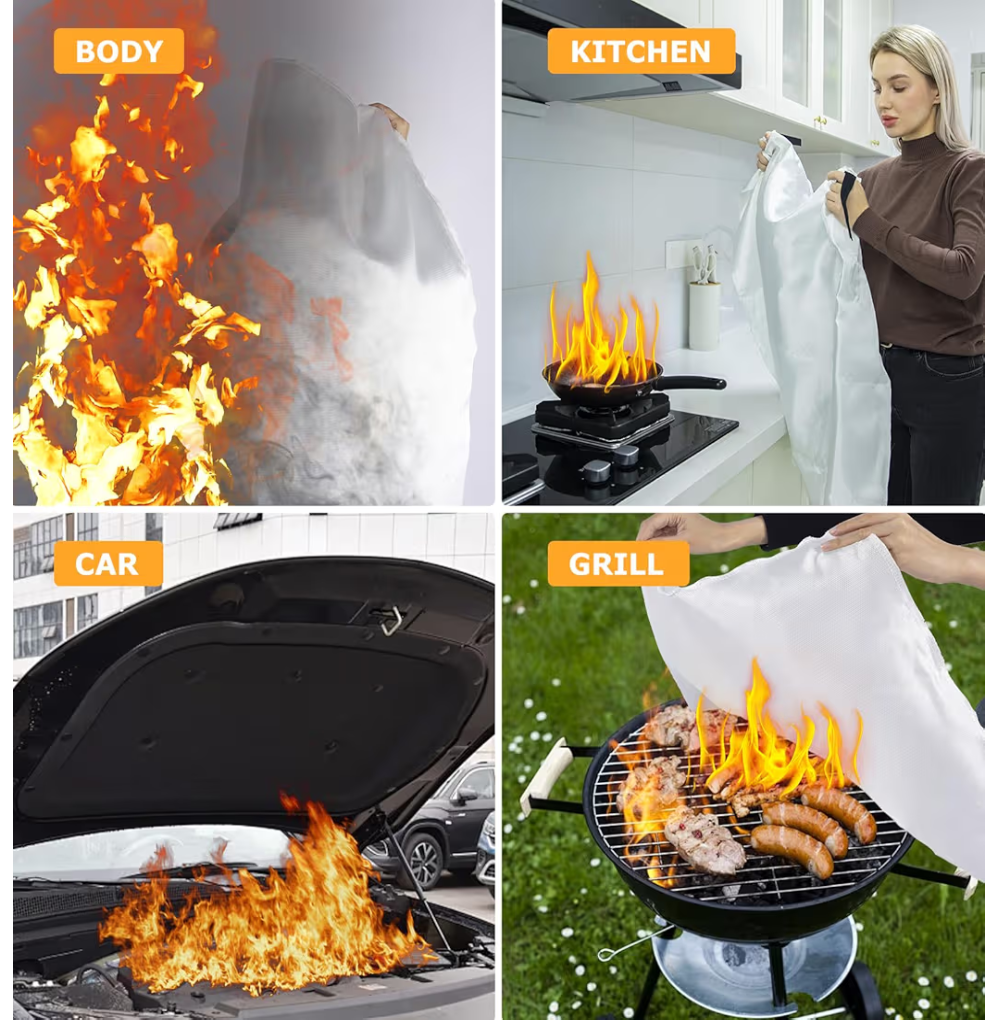 Emergency Fire Blanket, Fiberglass Fireproof Blanket
