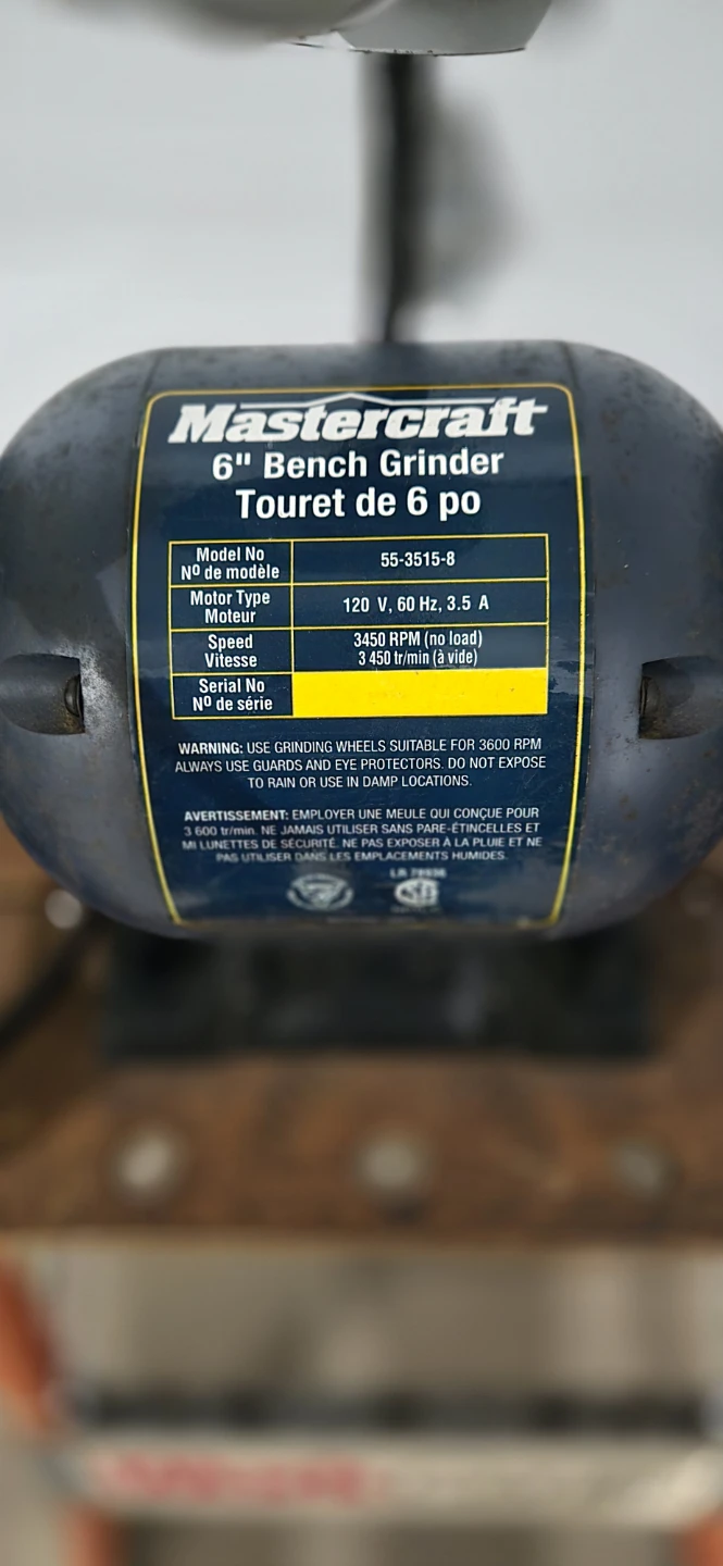 Mastercraft 6" Bench Grinder with Work Centre Stand - photo 2