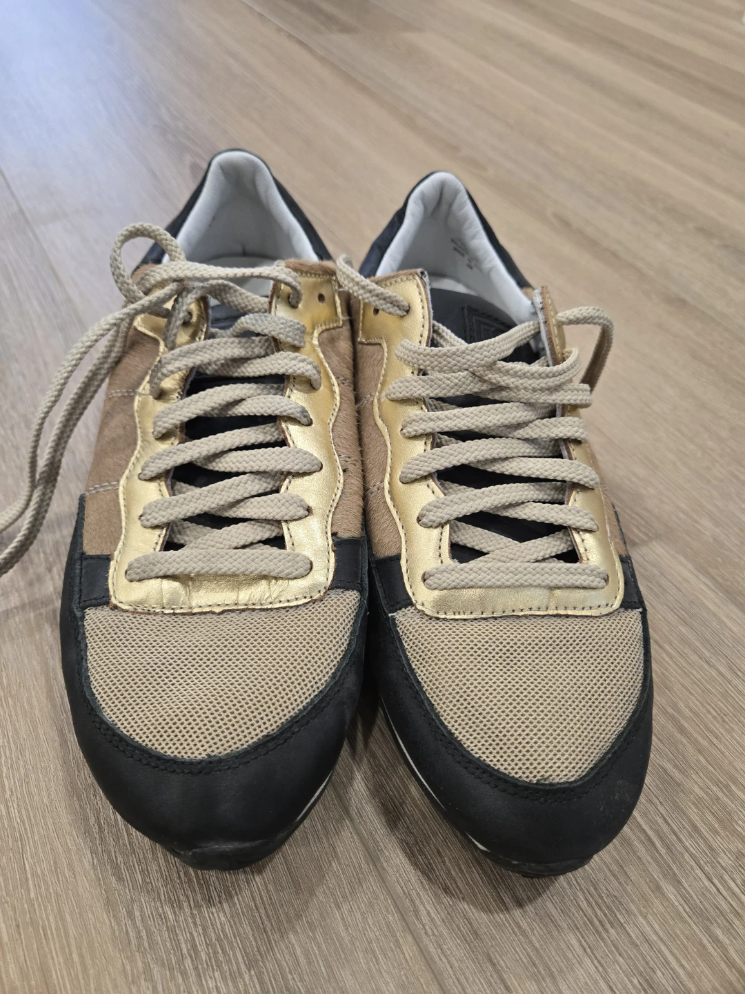 Women's Sneakers - Tan, Black & Gold - photo 2