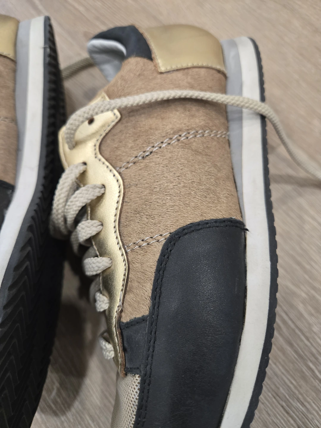 Women's Sneakers - Tan, Black & Gold - photo 3