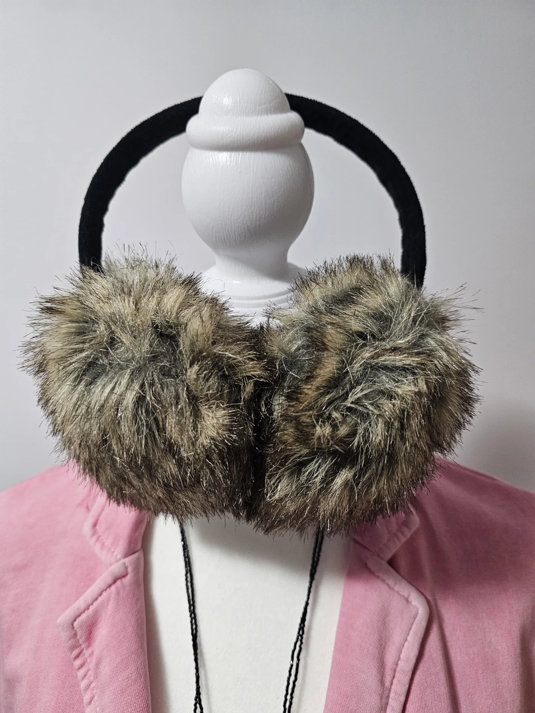 🥕Faux Fur Earmuffs - Brown/Grey - photo 2