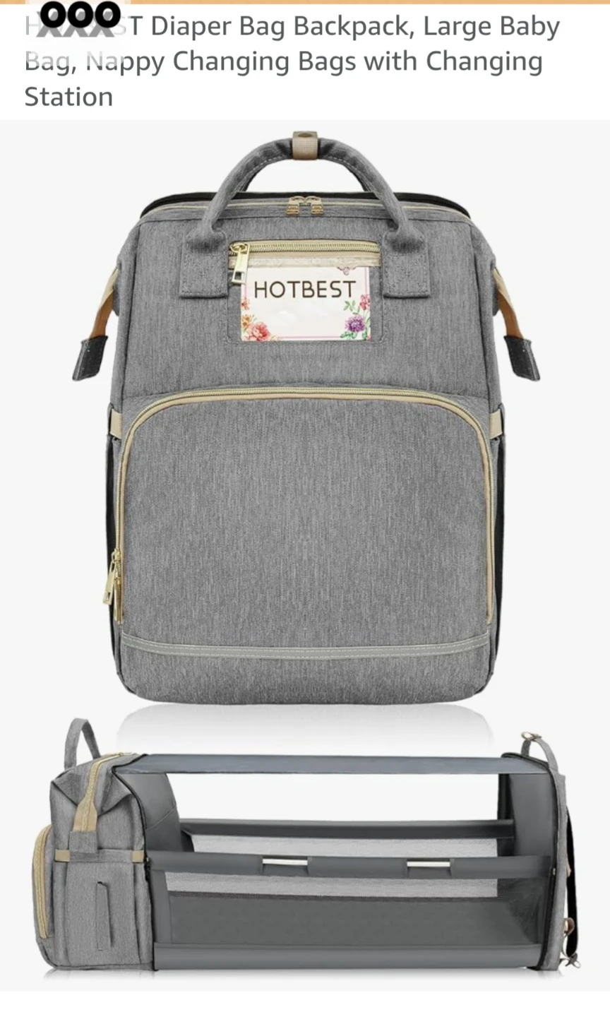 Diaper Bag Backpack with Changing Station - Grey