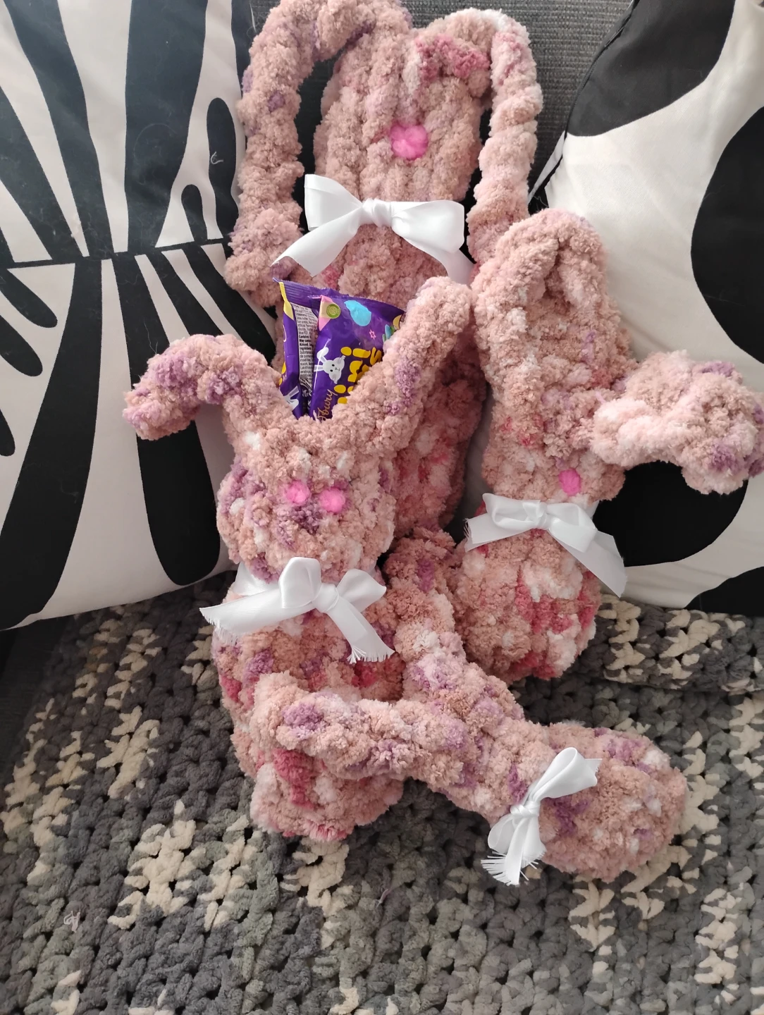Crocheted Pink Bunny Plush Toys