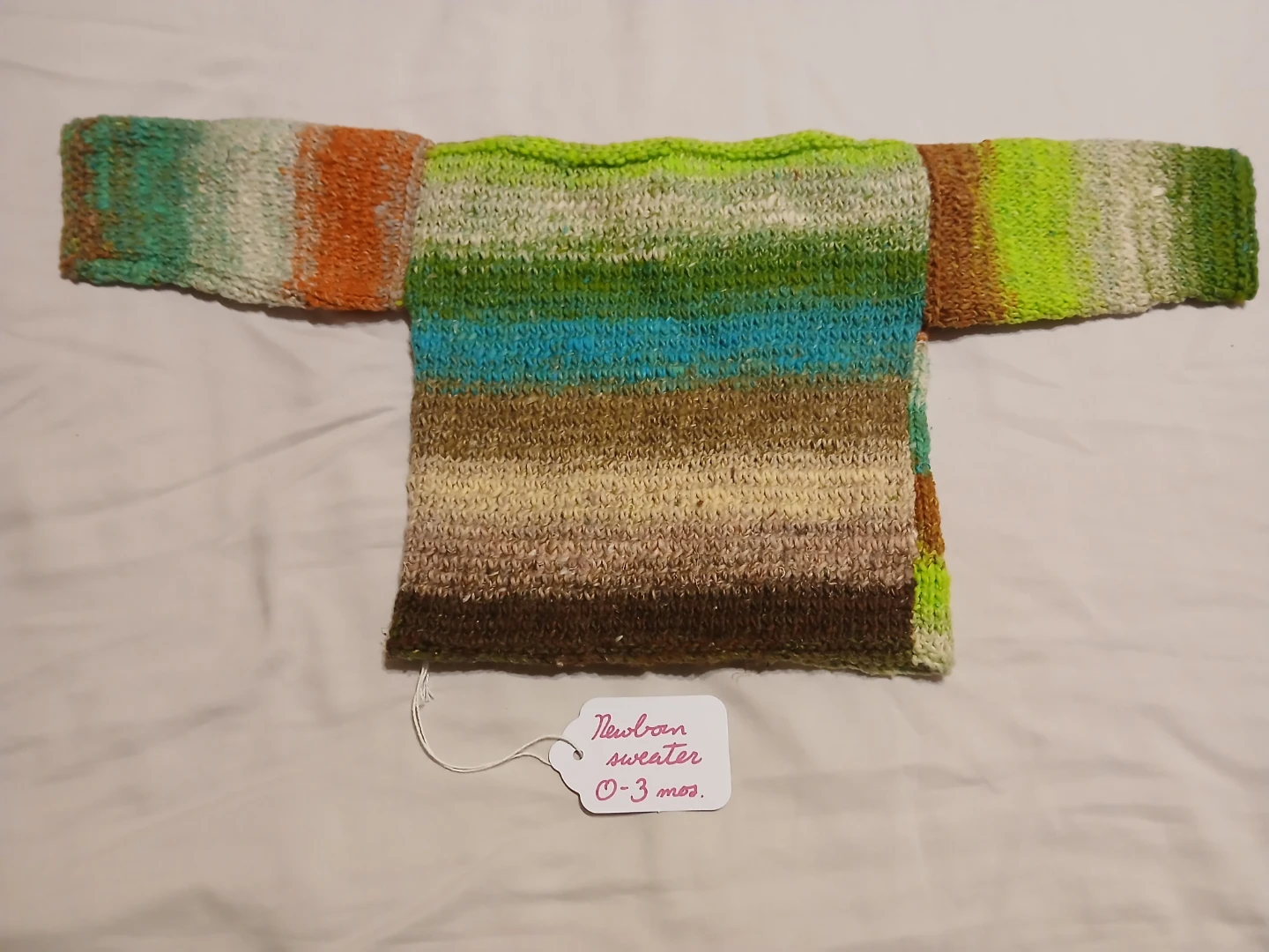 Handmade newborn boat-neck sweater - photo 3