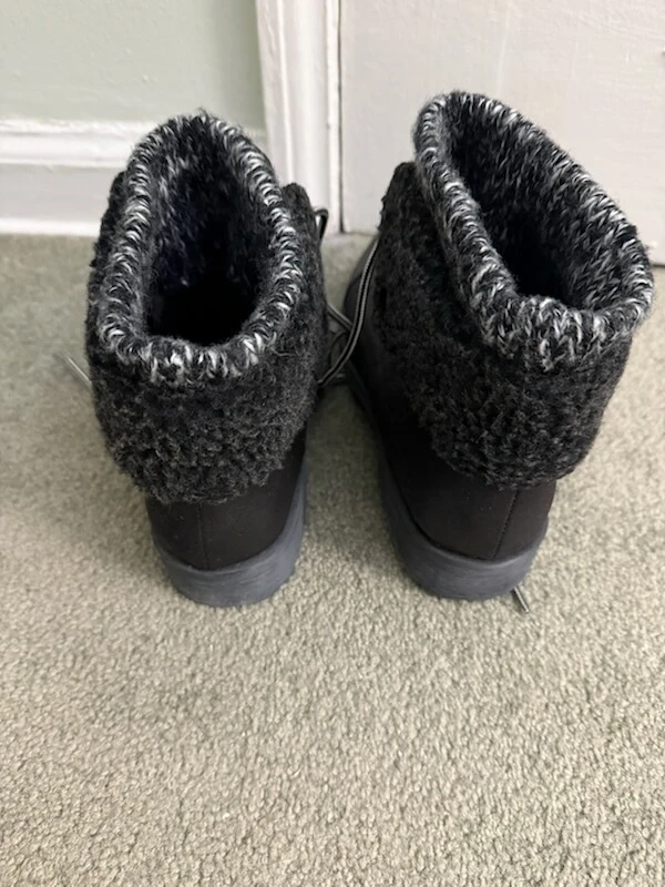 White Mountain Women's Black Lace-Up Knit Cuff Boots - photo 5