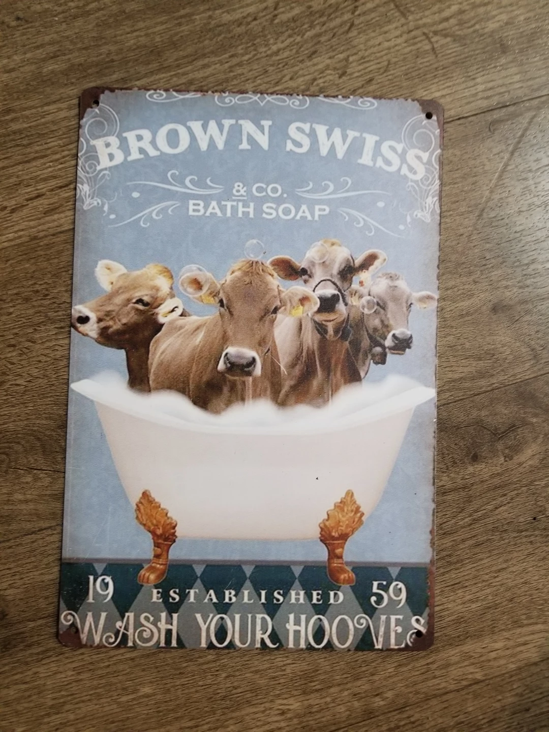 Brown Swiss & Co. Bath Soap Tin Sign