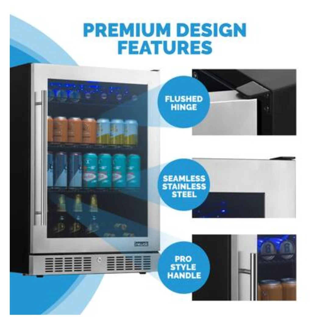 Newair 24 inch Beverage Refrigerator - Stainless Steel - photo 2